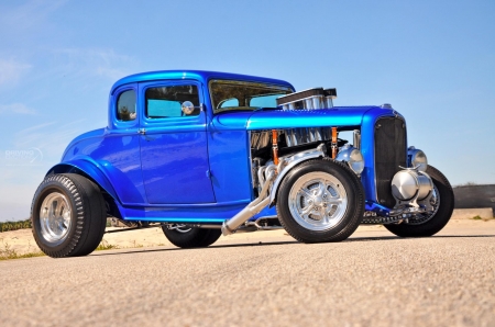 1932-Ford-Coupe - 1932, Hotrod, Blue, Classic