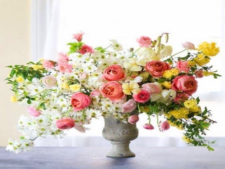 For all my sweet friends - flowers, vase, white, pink