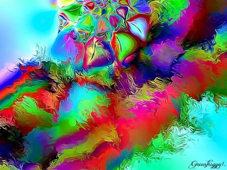 BLENDED COLOURS - image, fractal, abstract, art