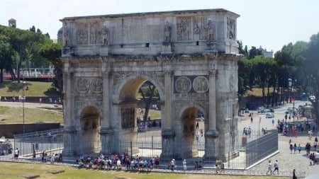 Arch of Constantine Rome - arch, building, ancient, constantine, rome