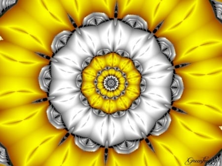 YELLOW AND WHITE KALEIDOSCOPE