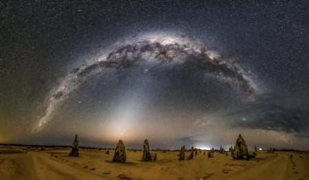 Milky Way and Zodiacal Light over Australian Pinnacles - space, fun, galaxies, stars, cool