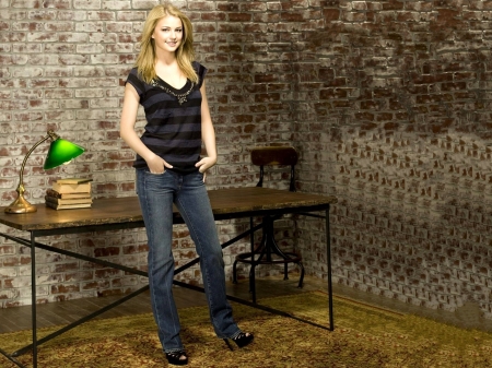 Emily VanCamp - vancamp, wallpaper, heels, model, beautiful, actress, shirt, 2017, emily, emily vancamp, smile, jeans