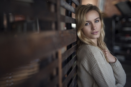 Lonely In A Barn . . - women, fun, female, fashion, models, western, girls, cowgirl, style, blondes, barn, ranch