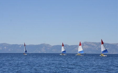 Sailboats in Lake Tahoe