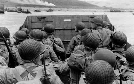 normandy-world war II - soldier, war, normandy, world, boat