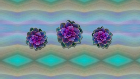 Desert Flower - Flower, purple, blue, green