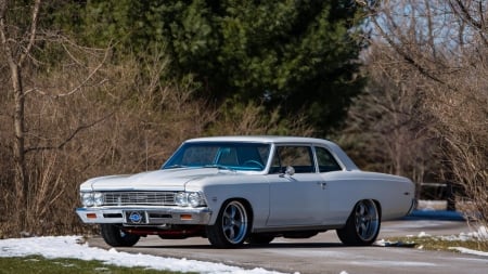 Ninteen Sixty Six Chevelle - white, bowtie, muscle, gm