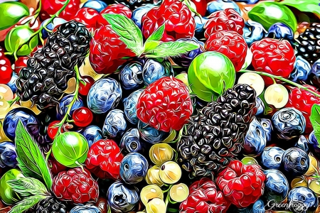 FRACTAL BERRIES - IMAGE, BERRIES, FRACTAL, ABSTRACT