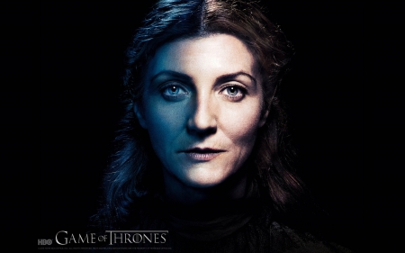 Game of Thrones (TV Series 2011– ) - game of thrones, catelyn stark, poster, queen, tv series, actress, north, black, fantasy, Michelle Fairley, woman, face