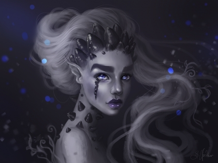 Withering - fantasy, sandramalie, luminos, girl, art, withering