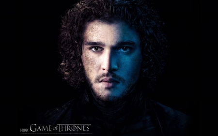 Game of Thrones (TV Series 2011– ) - game of thrones, actor, poster, tv series, man, Kit Harington, jon snow, black, fantasy, crow, face