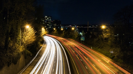 Time Lapsed Road - roads, vehicles, time lapsed, photography