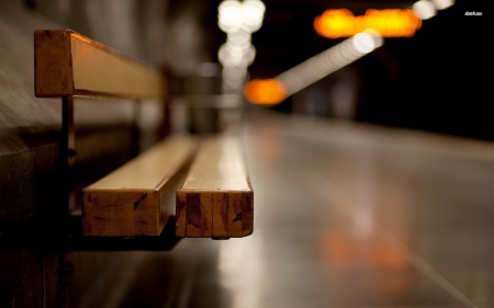 bench in train station - train, station, bench, platform