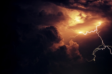 Lightning - clouds, nature, lightning, sky