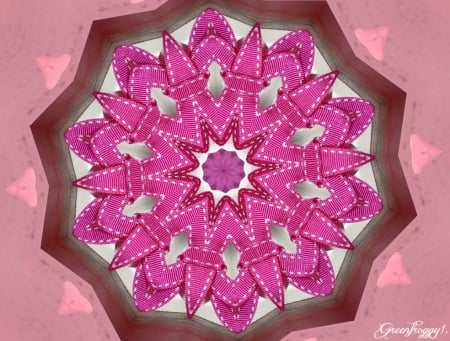 PINK RIBBONS - fractal, pink, kaleidoscope, ribbons