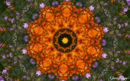 ORANGE CENTRE - kaleidoscope, orange, fractal, centre