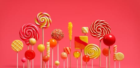 Lollipops - sweets, candy, yellow, red, pink, lollipop