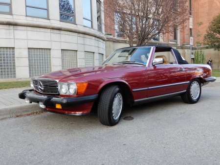 1989 Mercedes-Benz 560SL Convertible 5.6 V8 Automatic - sports, v8, mercedes, automatic, car, old-timer, benz, red, convertible, 560sl