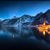 Night Panorama of Hallstatt, Austria