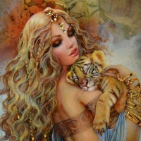 Beauty with tiger cub