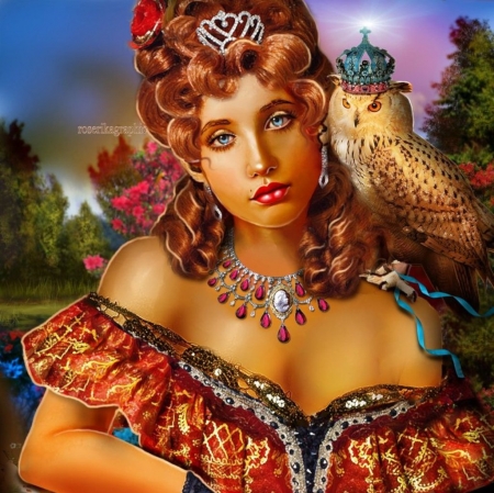 Automnemajestueux - fantasy, art, lady, autumn