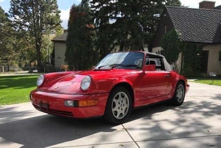 1990 Porsche 911 964 Carrera 2 Cabriolet 3.6 5-Speed - Car, Red, Sports, Cabriolet, Porsche, 911, 964, Old-Timer, Carrera 2, 5-Speed