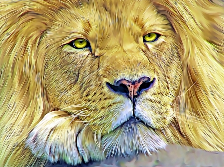 KING OF THE JUNGLE - fractal, image, abstract, lion