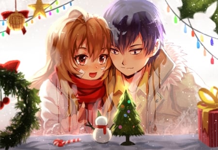 Window Shopping - Christams Decorations, Toradora, Anime Girl, Christams, Blushing, Smile, Anime, Anime Couple, Anime Friends, Purple Hair, Pointing, Takasu, Taiga, Anime Guy, Christams Tree, Brunette, Taiga Aisaka, Aisaka, Window, Friends, Snowman, Brown Eyes, Ryugi, Couple, Big Eyes, X-Mas, Ryugi Takasu