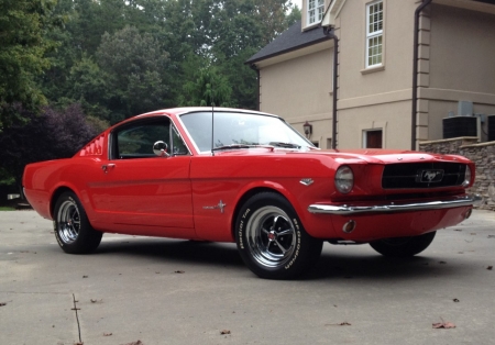 1965 Ford Mustang Fastback 289ci V8 4-Barrel 4-Speed C-Code - v8, ford, 4-barrel, fastback, 4-speed, car, c-code, muscle, mustang, red, old-timer, 289ci