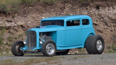 1932-Ford-Vicky-Street-Rod - classic, ford, blue, hotrod