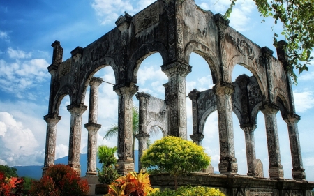 Ruins - architecture, ruins, old, plants