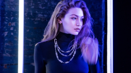 Gigi Hadid - woman, purple, gigi hadid, girl, blue, model