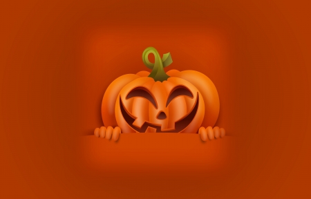 Happy Halloween! - smile, halloween, orange, card, pumpkin