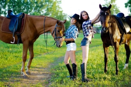 The Real Deal . . - women, fun, female, boots, hats, models, brunettes, western, girls, cowgirl, style, outdoors, horses, ranch