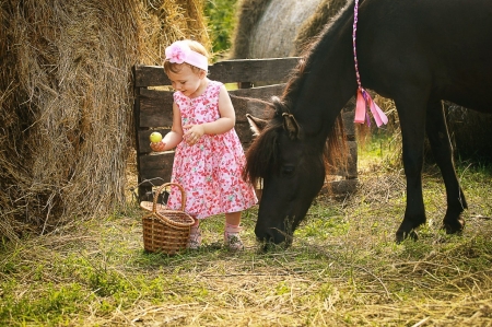 Learning A Life . . - fun, kids, female, children, western, horse, girls, cowgirl, style, outdoors, hay, ranch