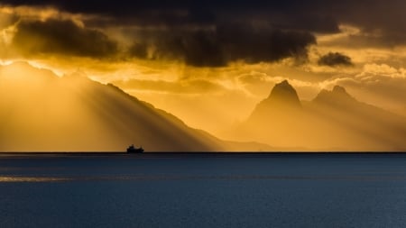 Coastline - cloud, Coastline, water, nature