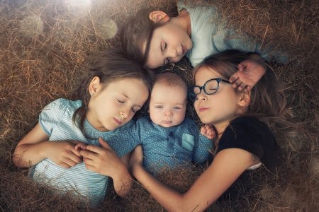 The sleeping guardians - girl, hay, guardian, copil, sleep, baby, children, john wilhelm, boy