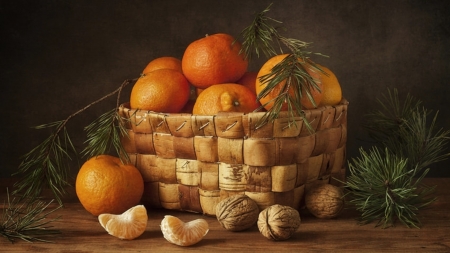 Nutts about Orange - christmas, berry, fruit, basket