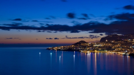 Funchal Bay - water, photography, beauty, city, ocean, sunsets, nature, lights, sky