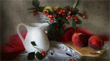 the jug - berry, fruit, table, jug