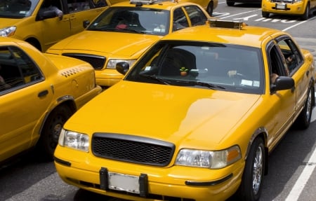 taxi rush hour - street, taxi, car, cab