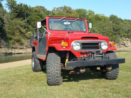 1974 Toyota Land Cruiser FJ40 3.9 3-Speed - red, off-road, 3-speed, toyota, land, old-timer, car, fj40, cruiser