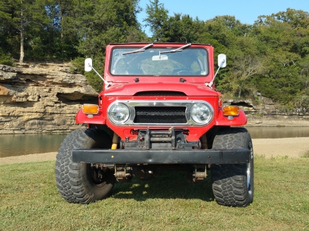 1974 Toyota Land Cruiser FJ40 3.9 3-Speed - red, off-road, 3-speed, toyota, land, old-timer, car, fj40, cruiser