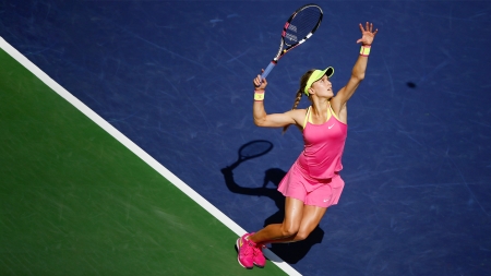 Eugenie Bouchard - tennis racquet, 2560x1440, indian wells, eugenie bouchard, tennis, entropy