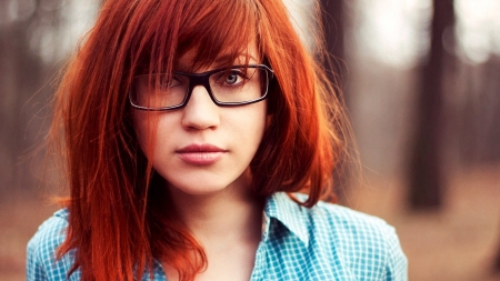 Redhead - redhead, models, people, female, glasses