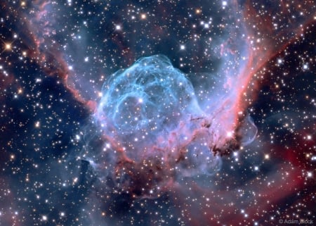 Thor's Helmet Emission Nebula - fun, neula, stars, cool, galaxies, space