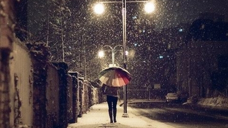 The long walk - snow, winter, people, streets