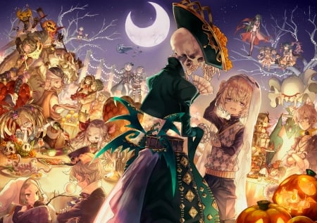 Halloween - skull, moon, merc storia, girl, halloween, tagme, anime, luna, manga, dearrose