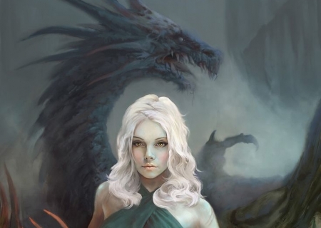 Daenerys - fantasy, mother of dragons, girl, game of thornes, art, daenerys targaryen